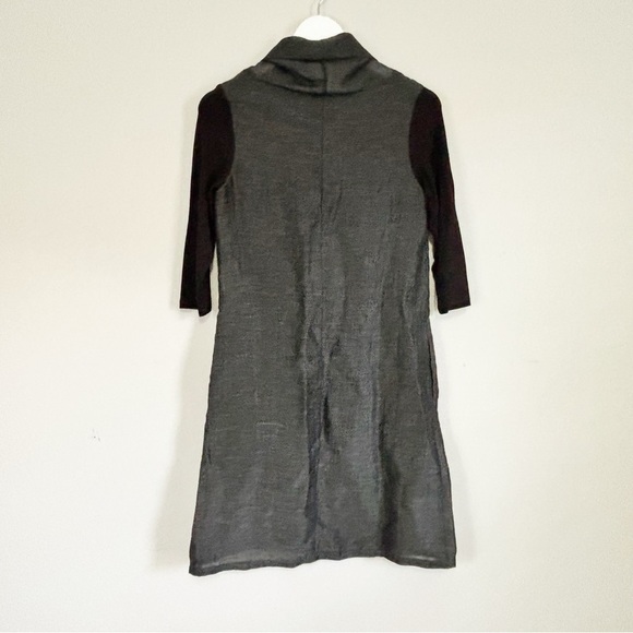 SIMPLY MILA Women’s Black Chalk Stripe Cowl Neck Dress Lagenlook USA Size XS - Picture 2 of 11